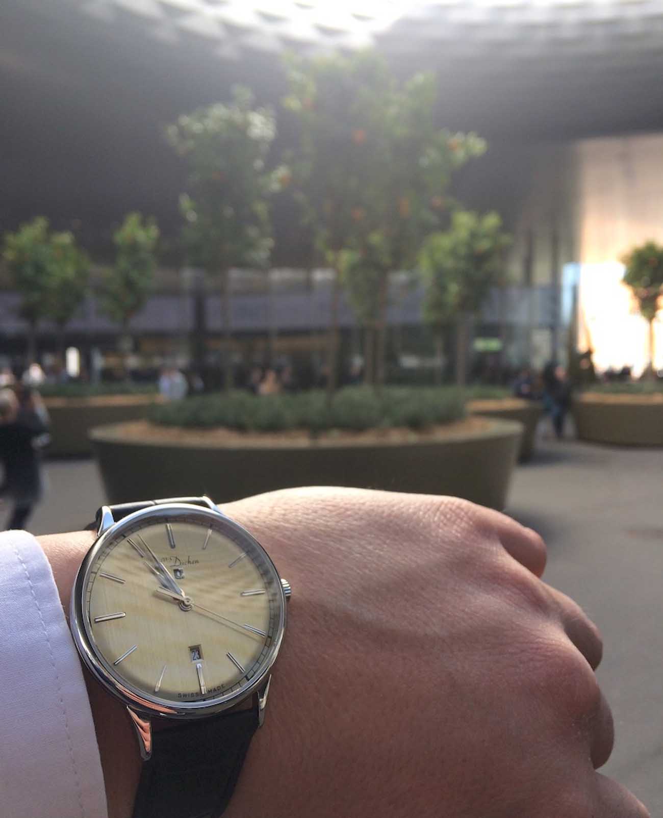 L'Duchen L'Duchen Vintage D 821.11.34,  швейцария мужские часы на браслете кожаный боковой вид